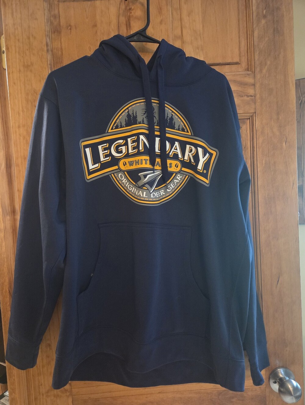 Legendary Whitetails Navy Pullover Hoodie with Yellow Logo